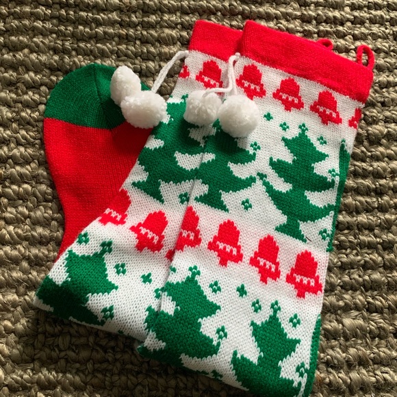 Pair of Vintage 22” Knit Christmas Stockings Red/Green/White - Picture 8 of 10
